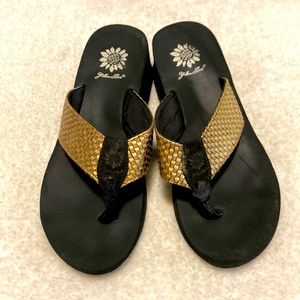 Yellow Box Wedge Sandals